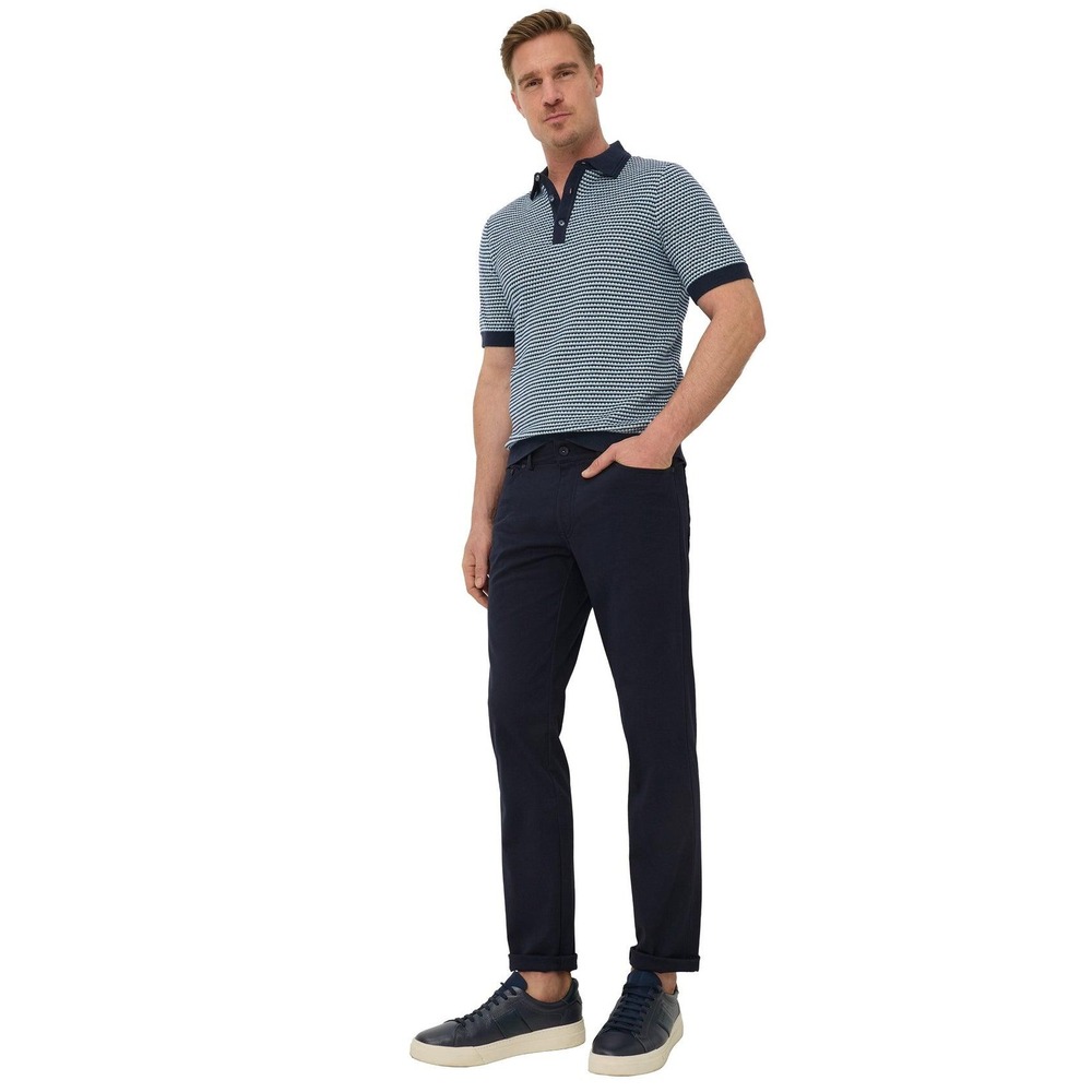 Brax Men's Feel Good Style Chuck Hi-Flex Jersey Pants Navy Blue- 38/34